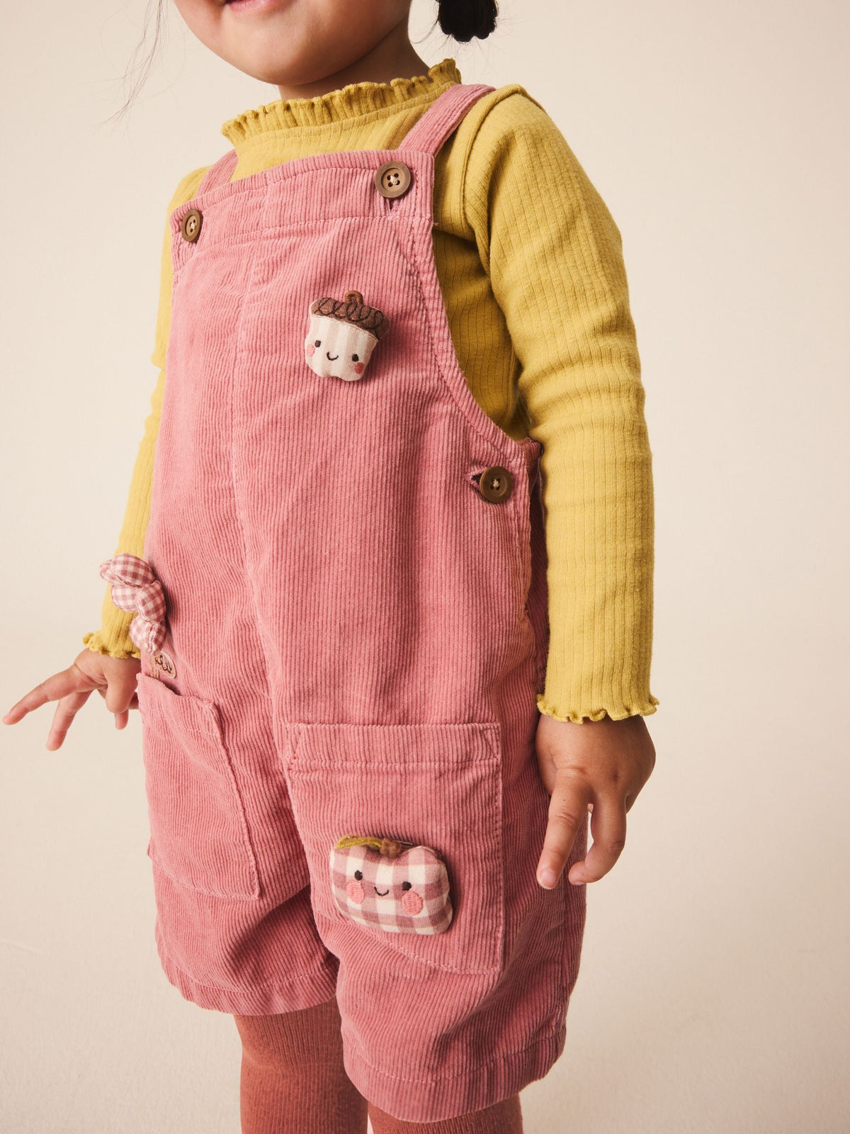 Pink Corduroy Dungaree & Tights Set (3mths-7yrs)