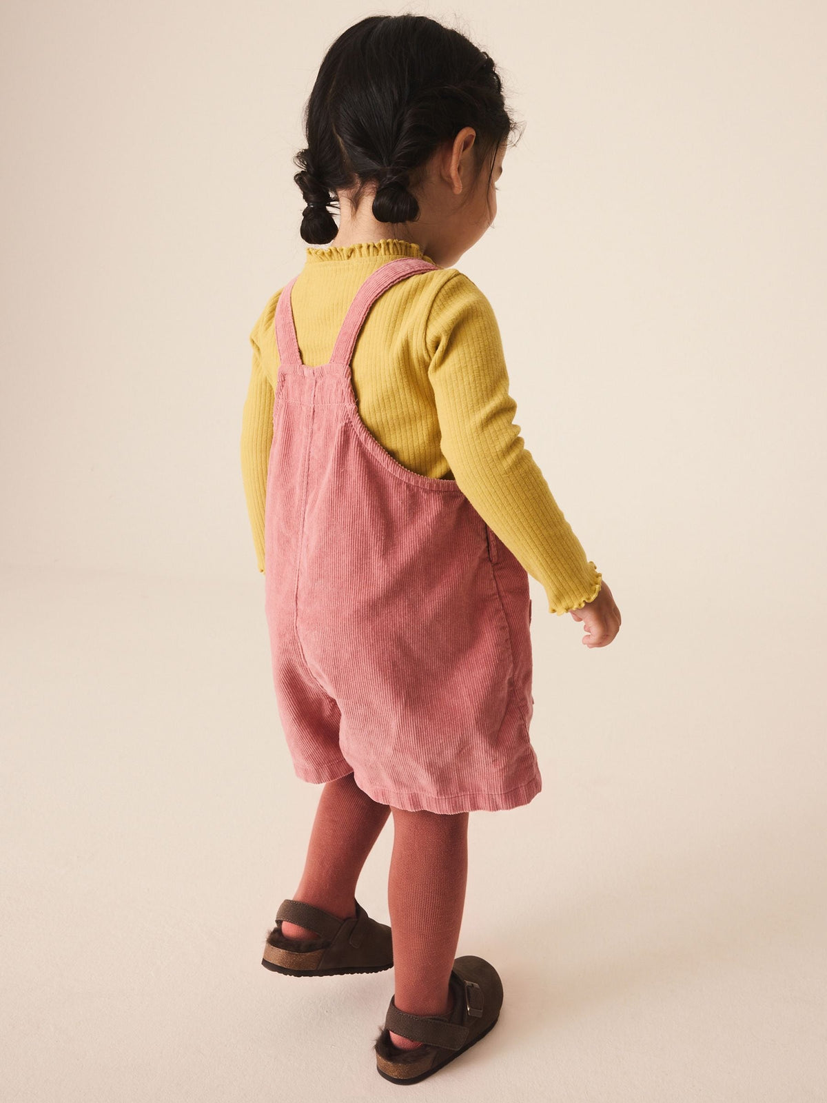 Pink Corduroy Dungaree & Tights Set (3mths-7yrs)