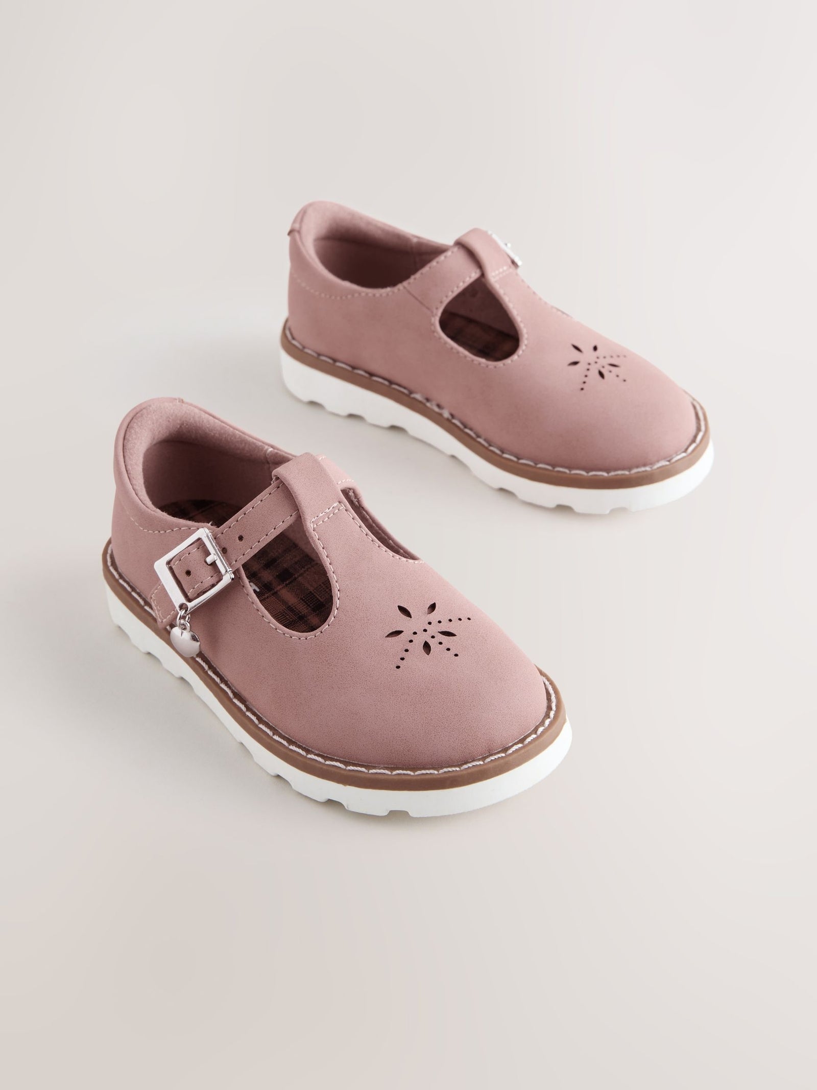 Pink Standard Fit (F) T-Bar Shoes