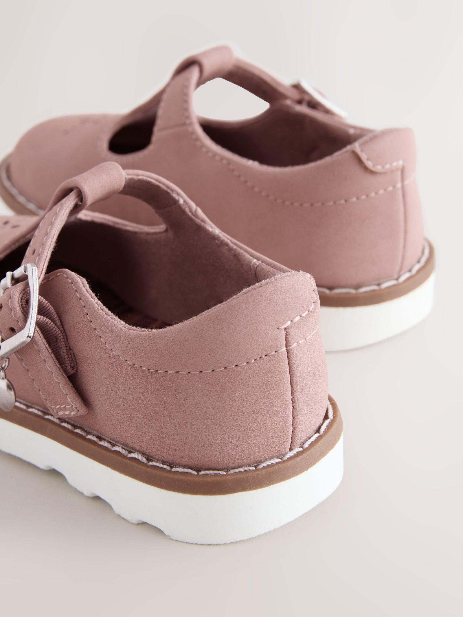 Pink Standard Fit (F) T-Bar Shoes