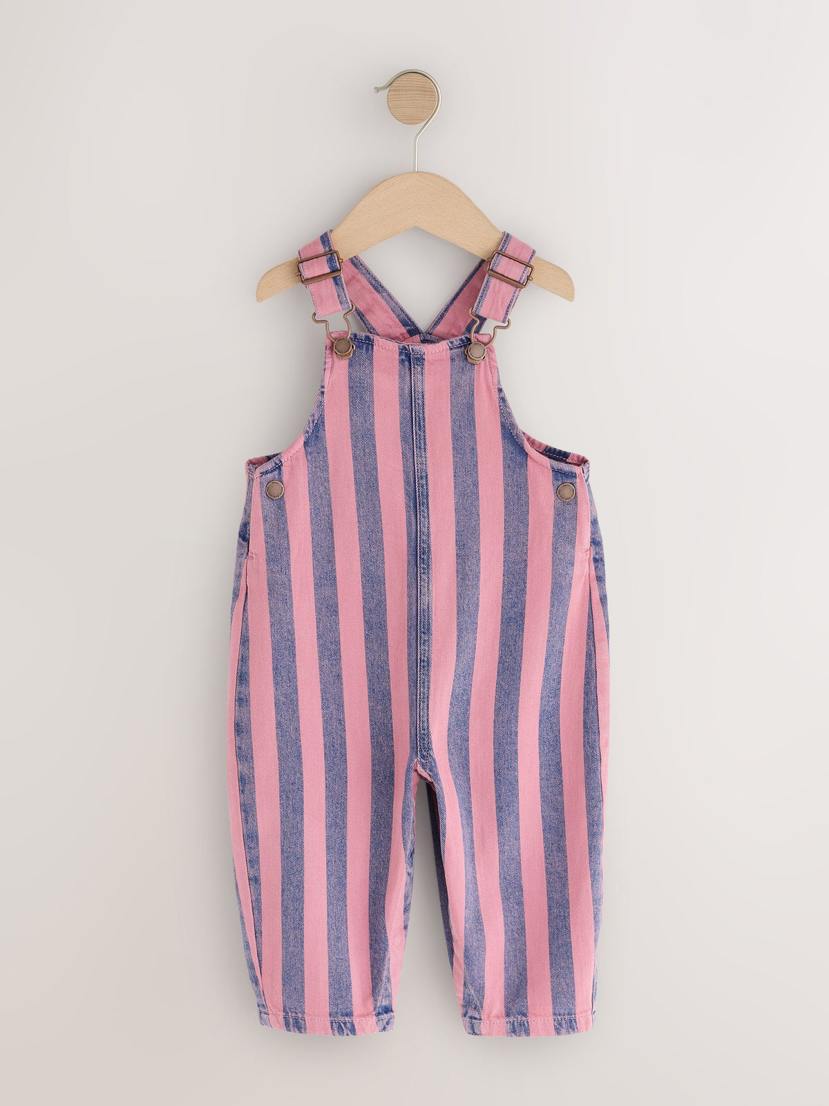 Pink / Navy Blue Denim Dungarees (3mths-7yrs)