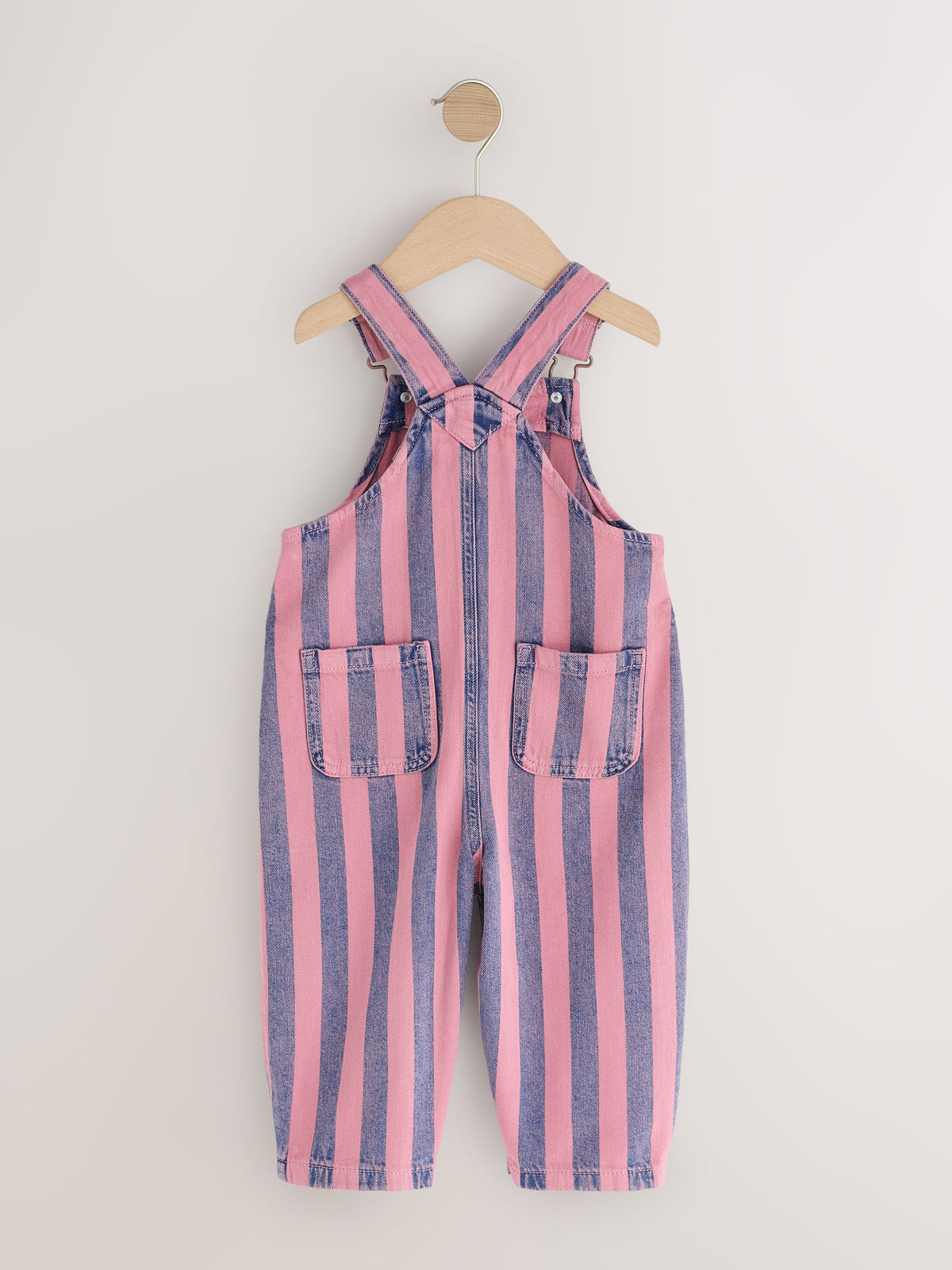 Pink / Navy Blue Denim Dungarees (3mths-7yrs)