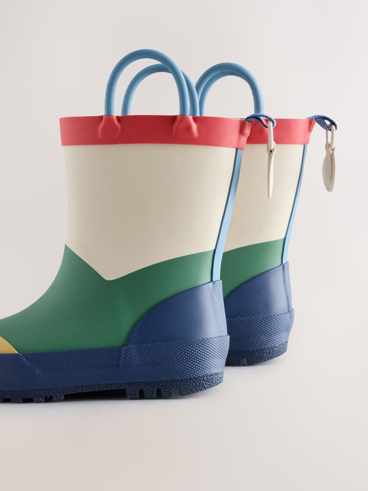 Neutral Colourblock Handle Pull On Wellies