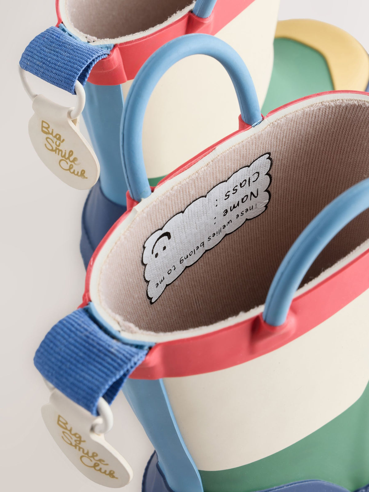 Neutral Colourblock Handle Pull On Wellies