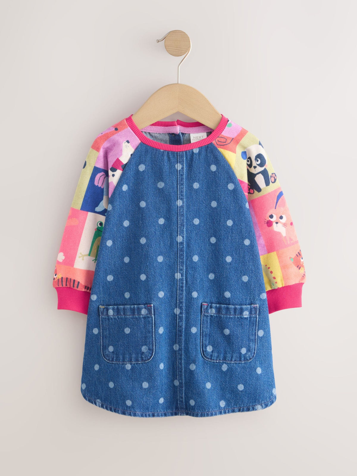 Animal Charcater Raglan Denim Dress (3mths-8yrs)