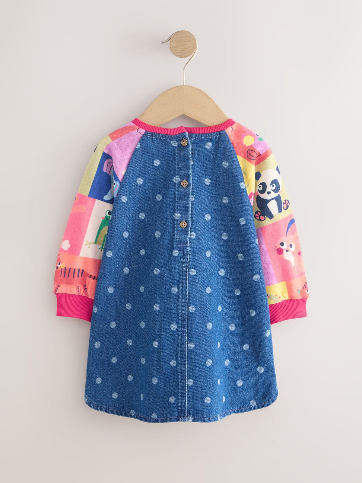 Animal Charcater Raglan Denim Dress (3mths-8yrs)