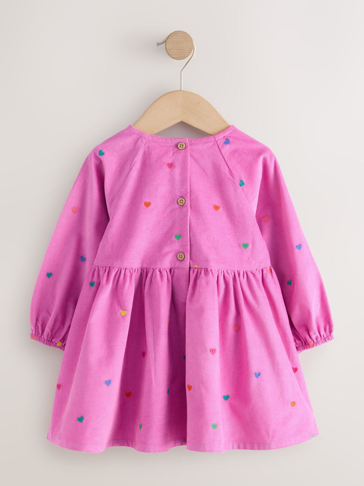 Magenta Pink Long Sleeve Cord Dress (3mths-8yrs)