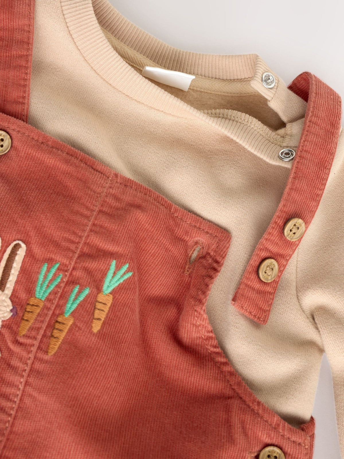Rust Brown Farmyard Cord Dungarees and Bodysuit Baby Set (0mths-3yrs)