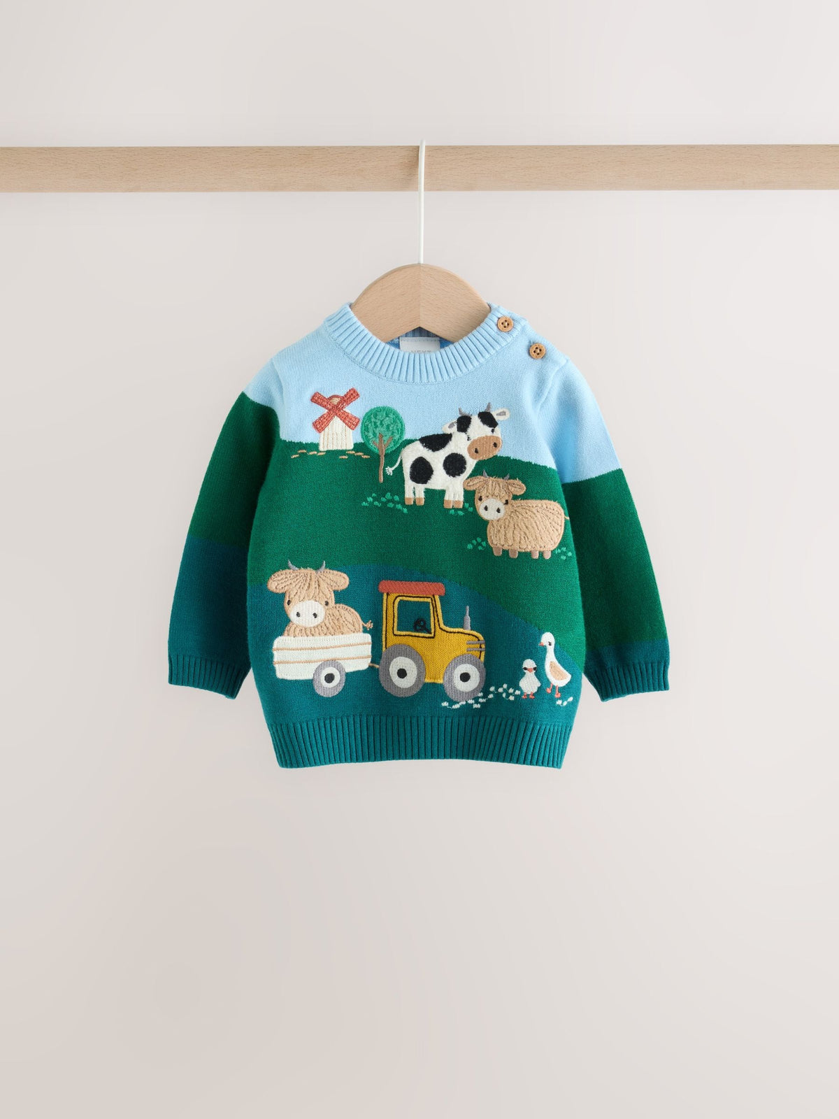 Green/Blue Hamish Farm Baby Knitted Jumper and Leggings Set (0mths-2yrs)
