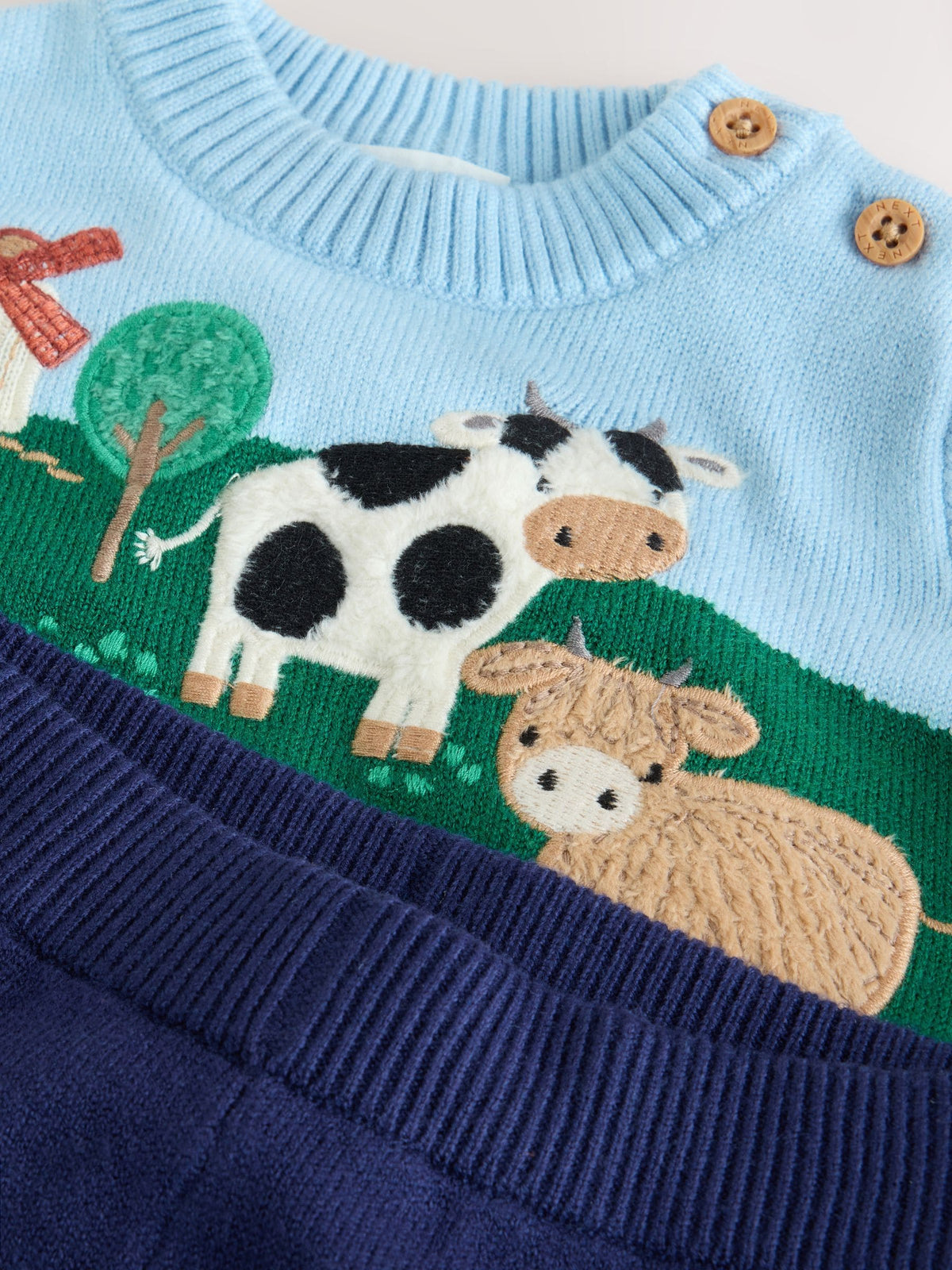 Green/Blue Hamish Farm Baby Knitted Jumper and Leggings Set (0mths-2yrs)