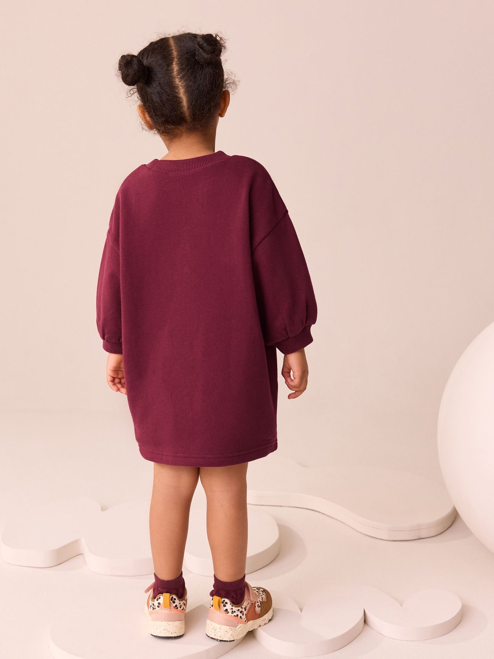Burgundy Relaxed Sweat Dress (3mths-7yrs)