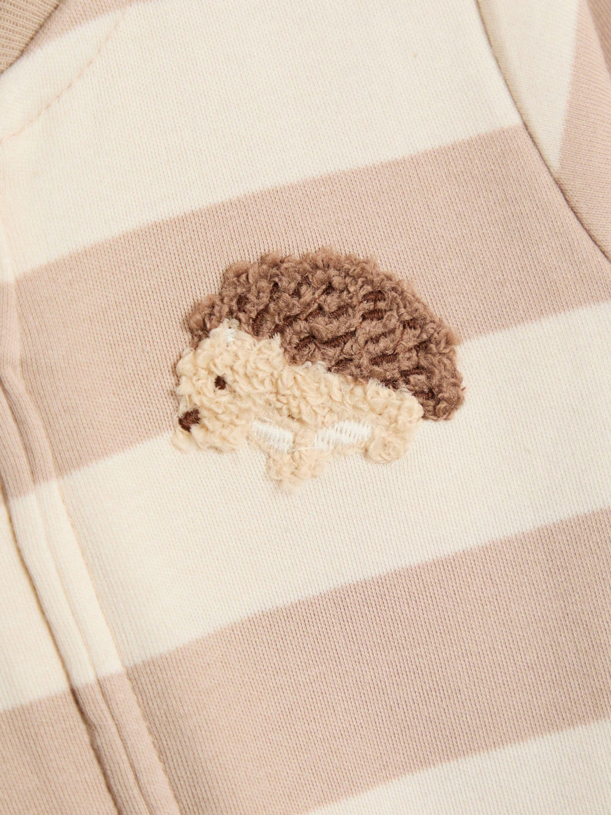 JoJo Maman Bébé Brown Hedgehog Wide Stripe Character Footed Sleepsuit