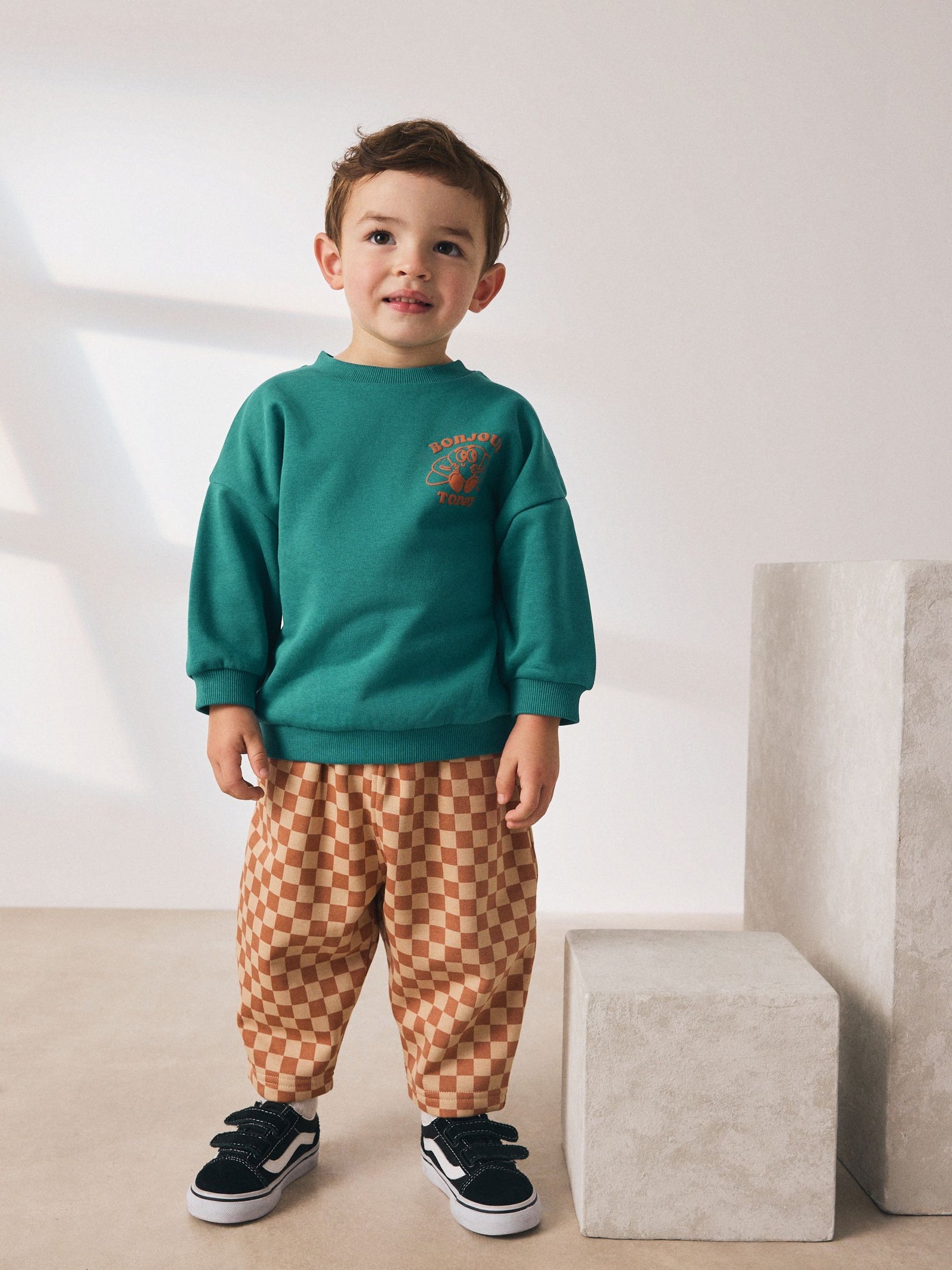 Green Croissant Single Sweatshirt And Stripe Joggers Set (3mths-7yrs)