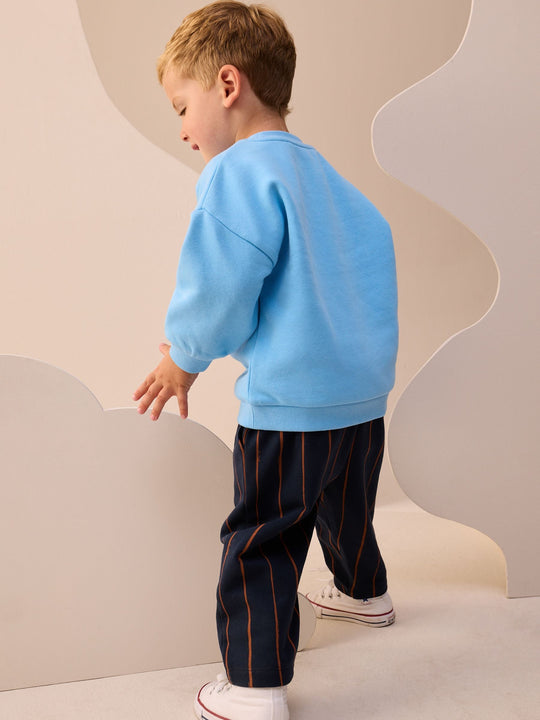 Blue Farm Animal Single Sweatshirt And Stripe Joggers Set (3mths-7yrs)