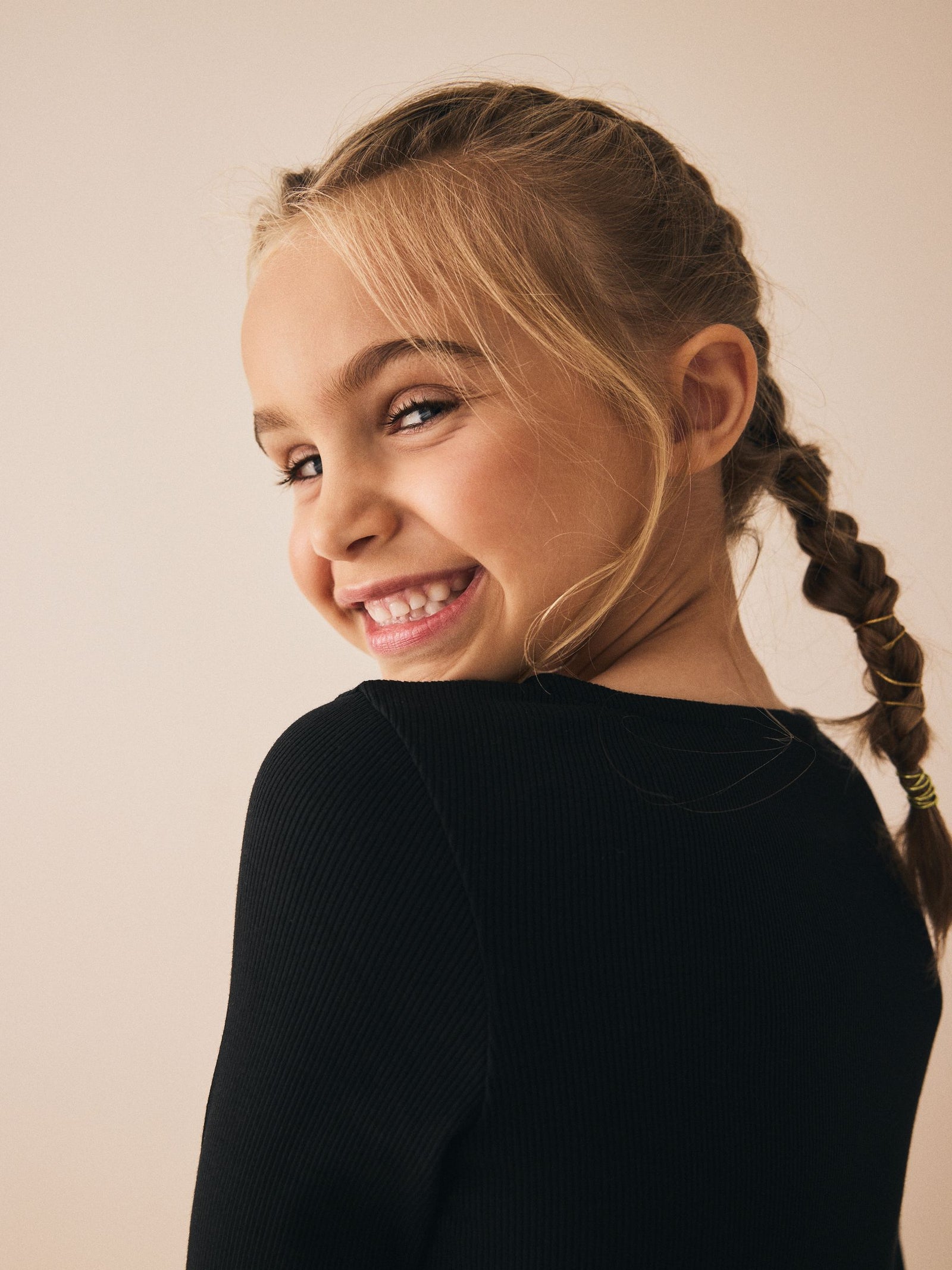 Black Long Sleeve Ribbed Cardigan (3-16yrs)