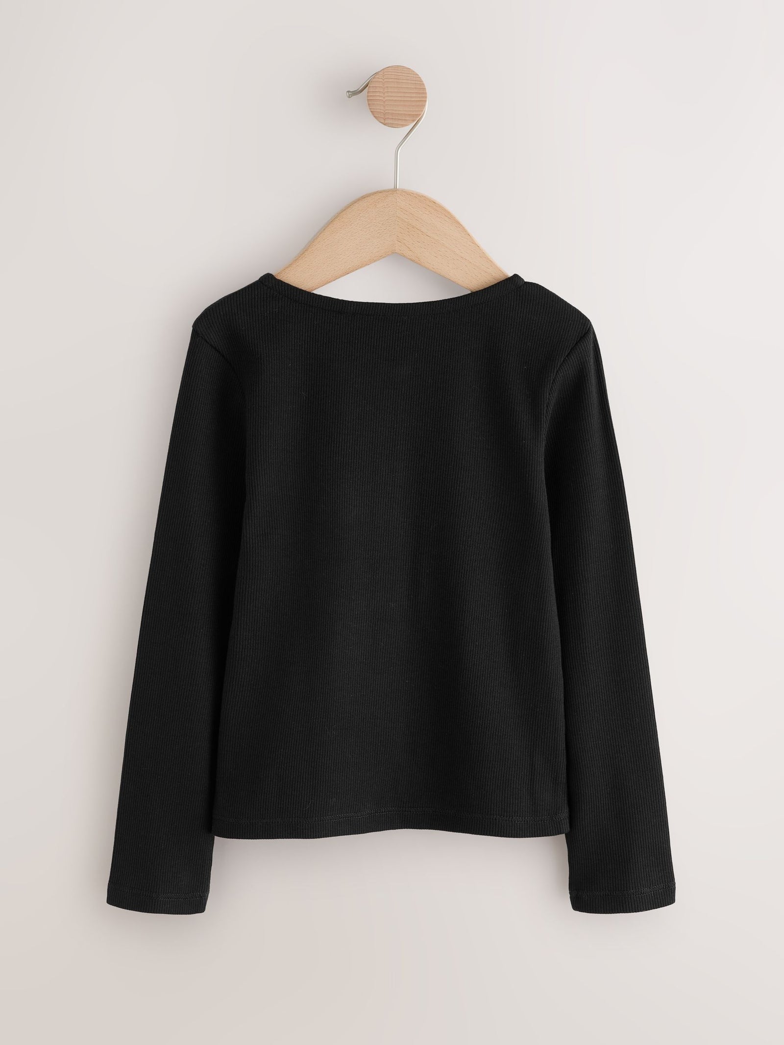 Black Long Sleeve Ribbed Cardigan (3-16yrs)