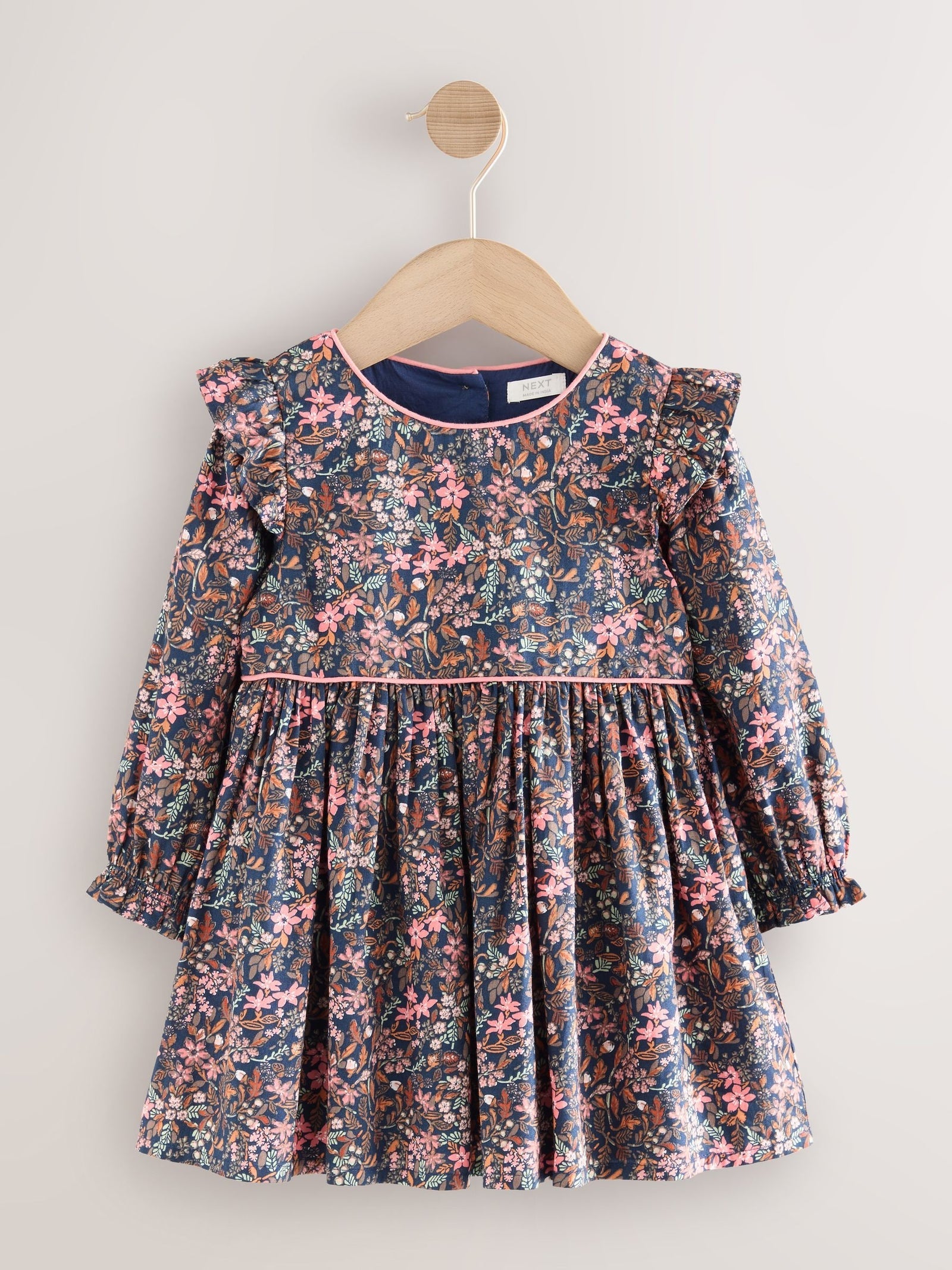 Multi Ditsy Frill Long Sleeve Dress (3mths-8yrs)