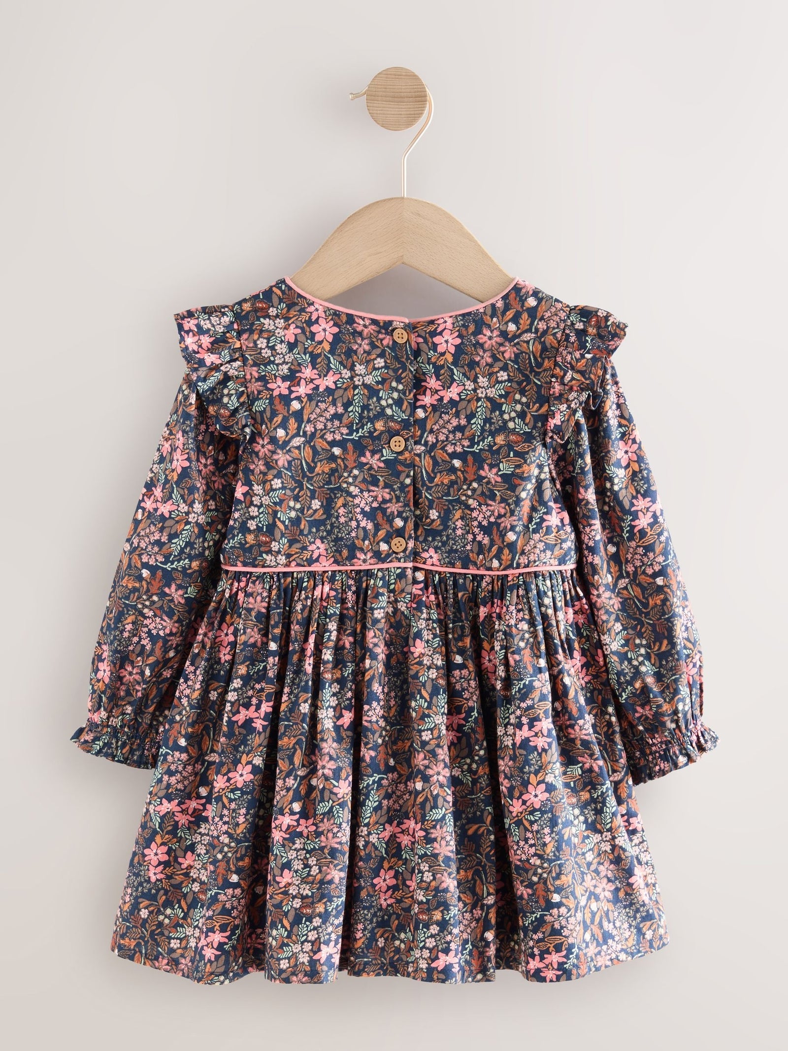 Multi Ditsy Frill Long Sleeve Dress (3mths-8yrs)