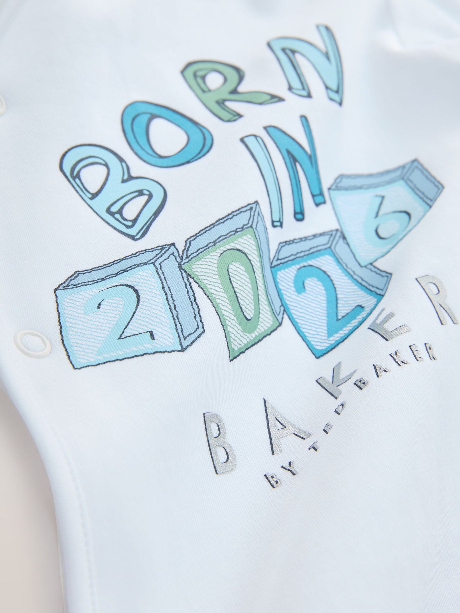 Baker by Ted Baker Born In 2026 White Sleepsuit