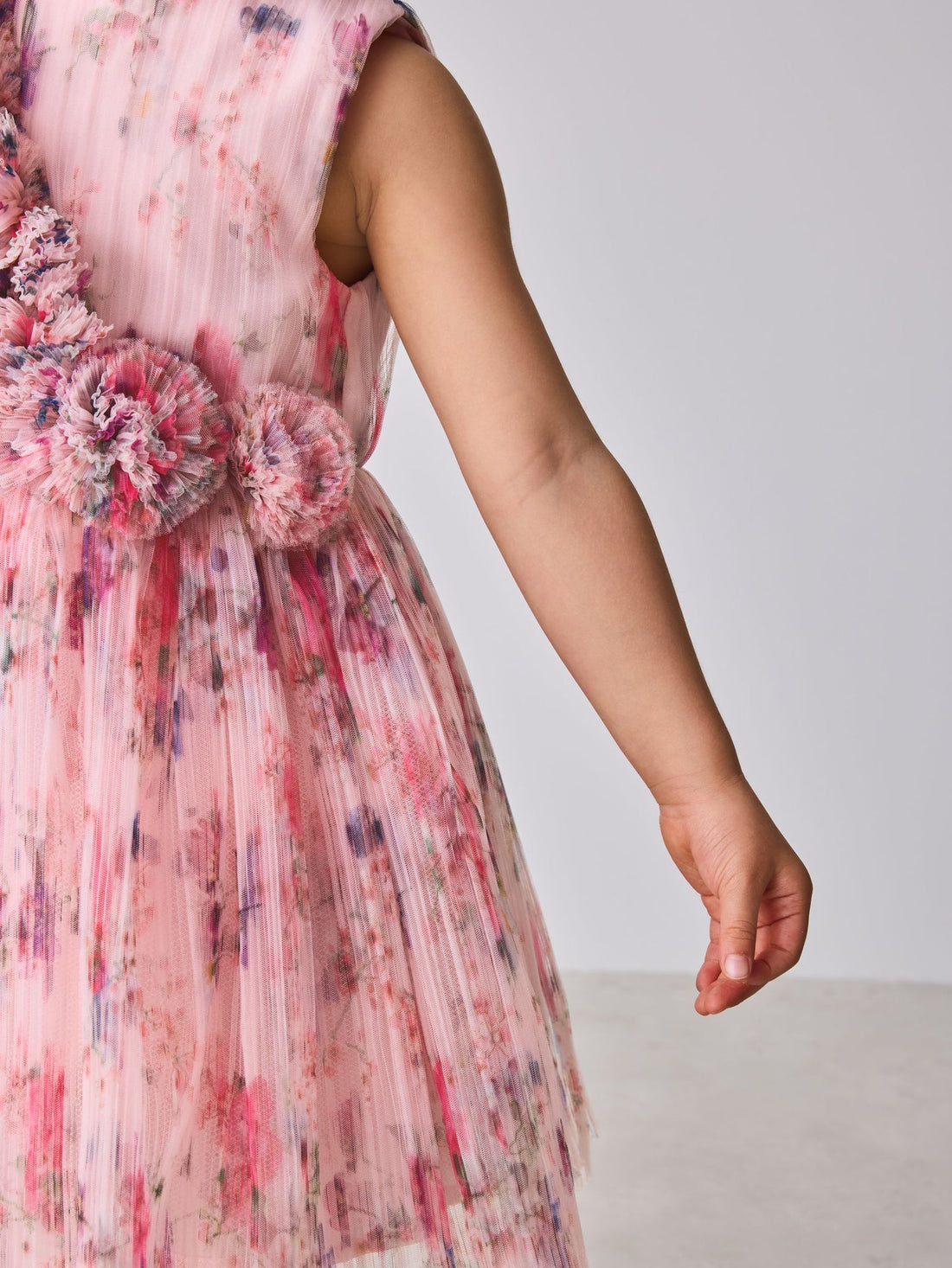 Baker by Ted Baker Crinkle Mesh 3D Ruffle Shoulder Occasion Dress