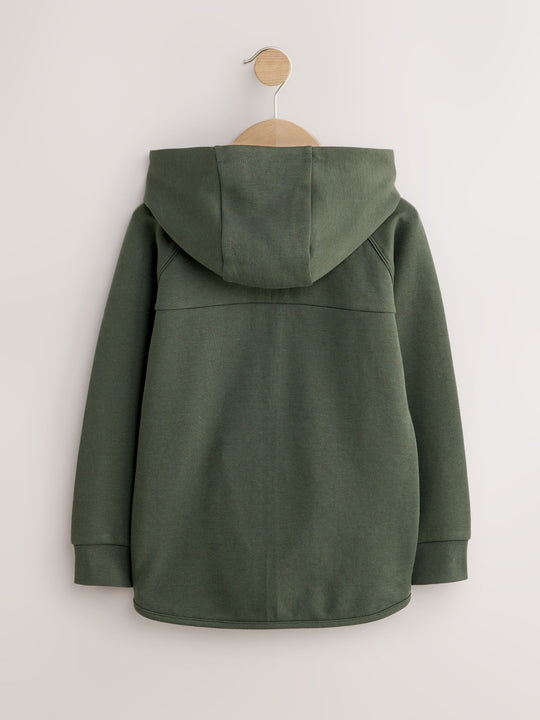 Khaki Green Tech Sportswear Zip Through Hoodie (3-16yrs)