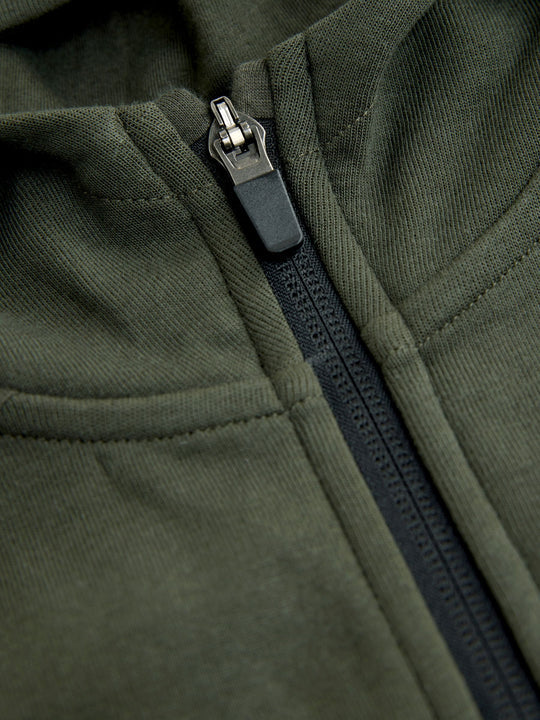 Khaki Green Tech Sportswear Zip Through Hoodie (3-16yrs)