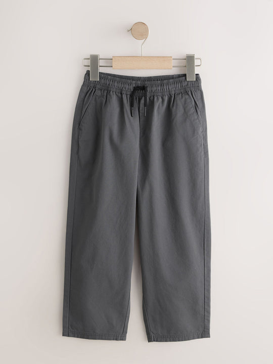 Charcoal Grey Pull On Woven Trousers (3-16yrs)