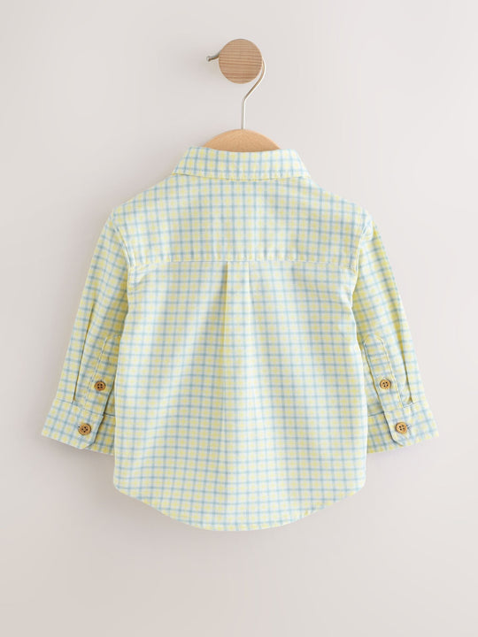 Yellow Gingham Character Long Sleeve Oxford Shirt (3mths-7yrs)