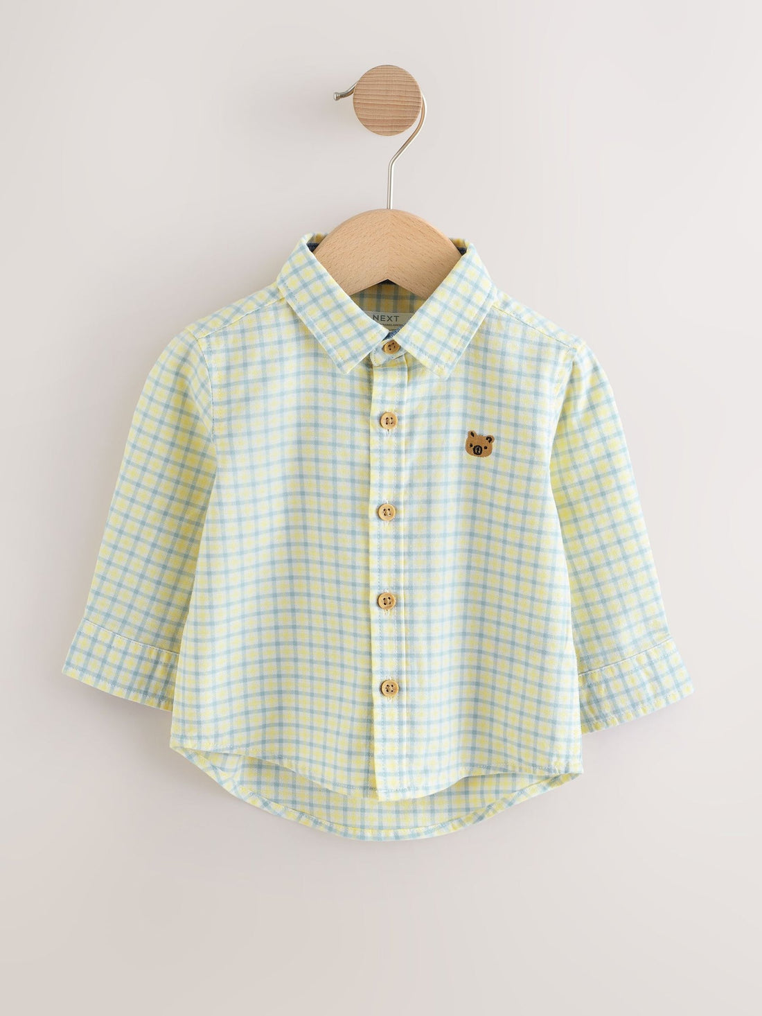 Yellow Gingham Character Long Sleeve Oxford Shirt (3mths-7yrs)