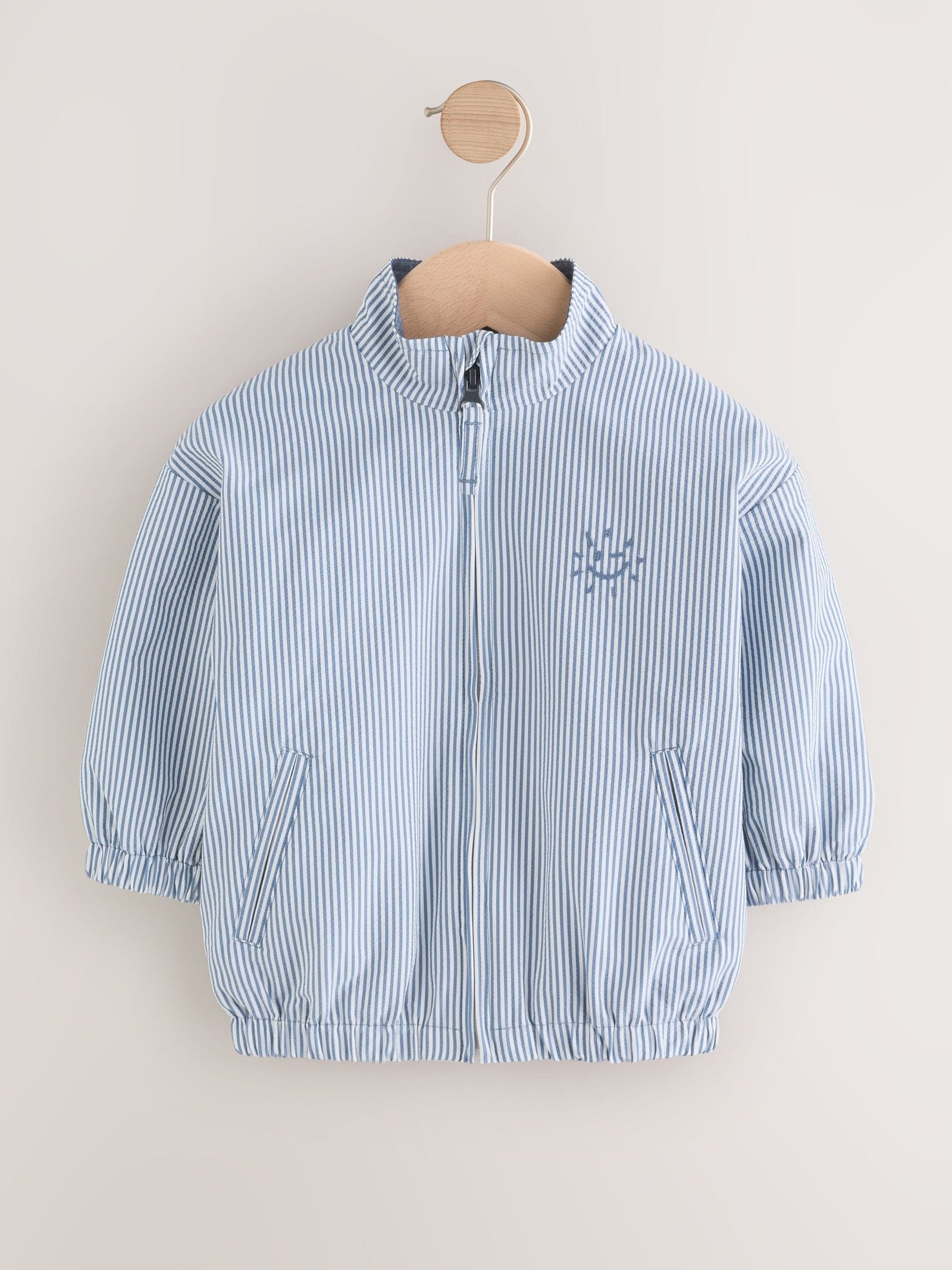Light Blue Pinstripe Bomber Jacket (3mths-7yrs)