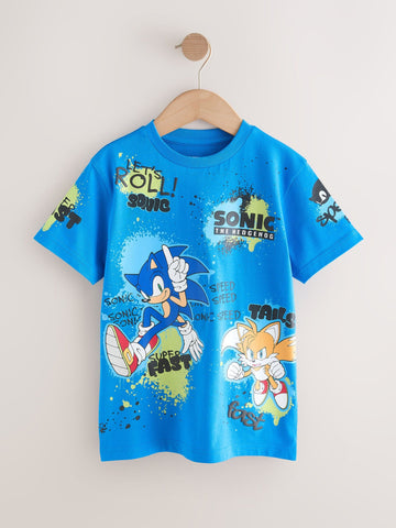 Blue Graffiti Sonic T-Shirt (3-16yrs)