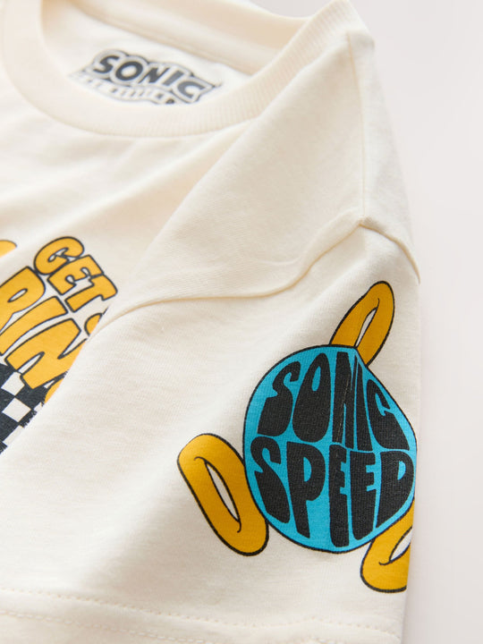 Ecru Sequin Sonic T-Shirt (3-16yrs)