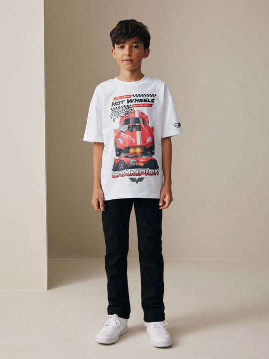 White Hot Wheels Short Sleeve T-Shirt (3-16yrs)
