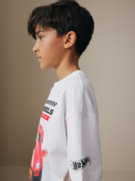 White Hot Wheels Short Sleeve T-Shirt (3-16yrs)