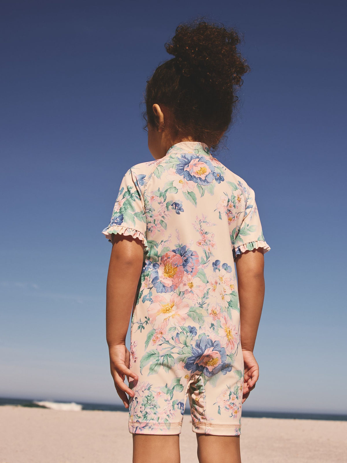 Pink Floral Print Sunsafe Swimsuit (3mths-10yrs)