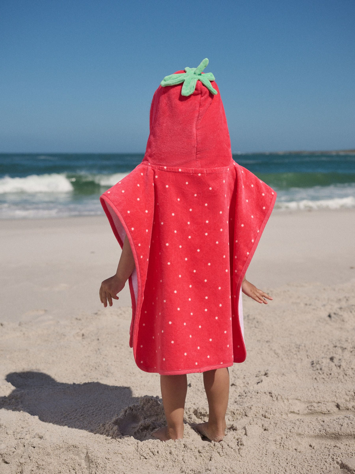 Red Strawberry Towelling Poncho (9mths-10yrs)