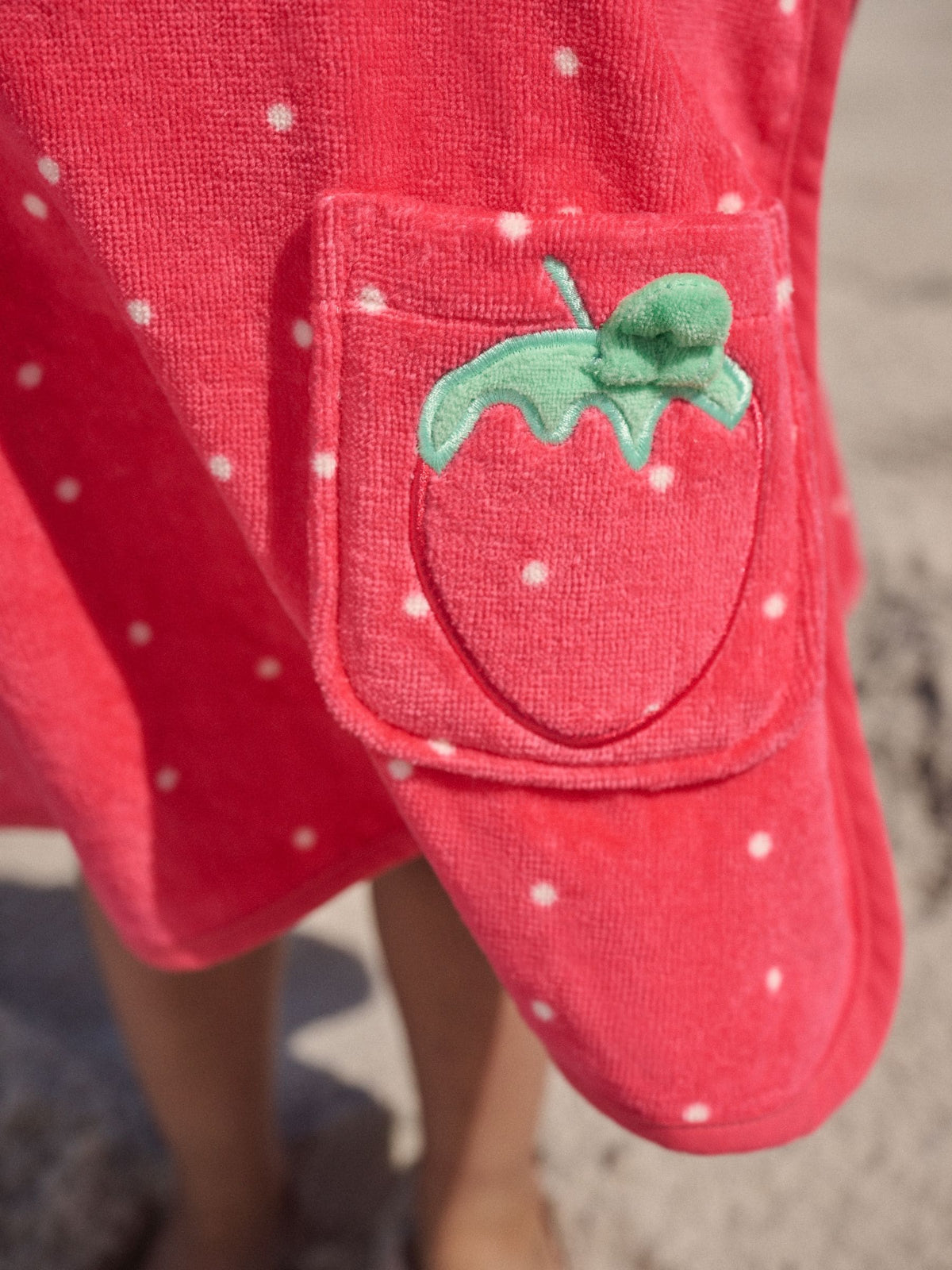 Red Strawberry Towelling Poncho (9mths-10yrs)