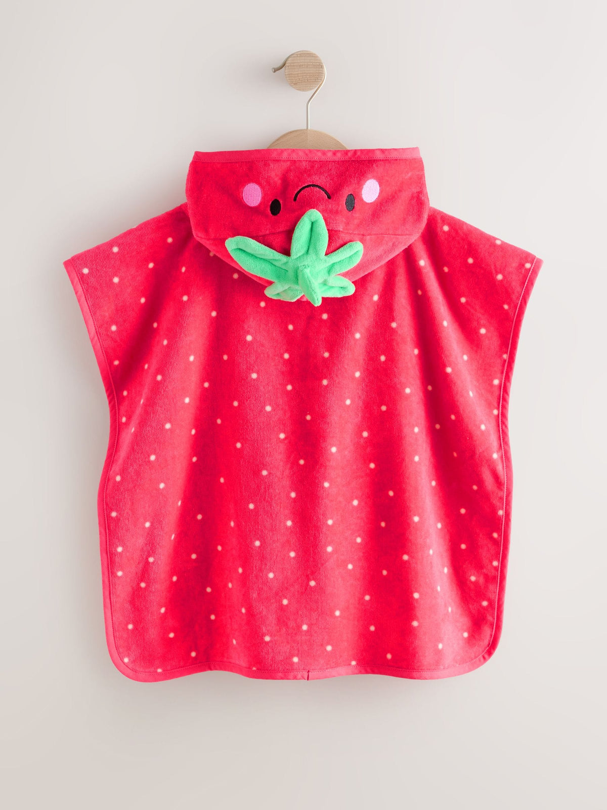 Red Strawberry Towelling Poncho (9mths-10yrs)