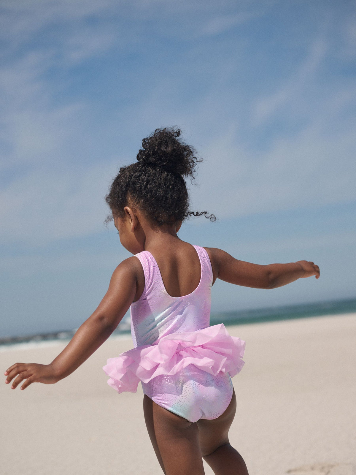 Pink Foil Mesh Tutu Swimsuit (3mths-7yrs)