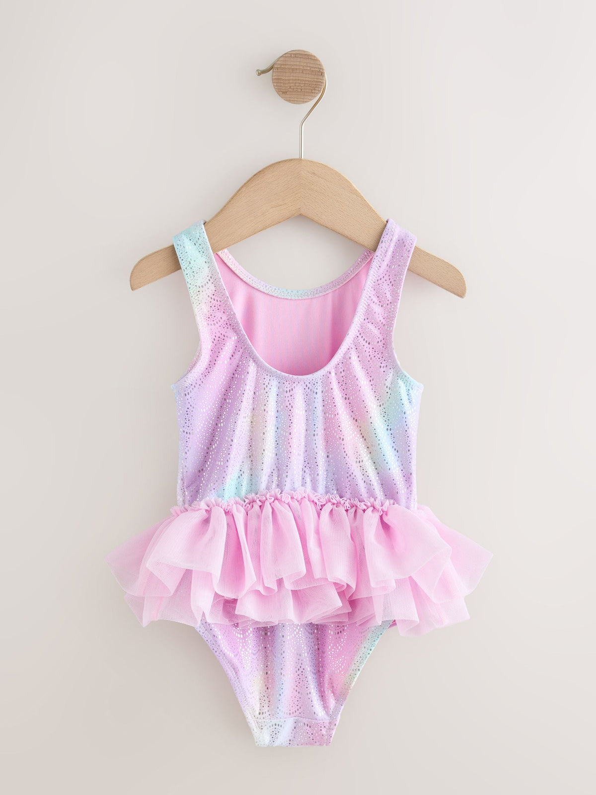 Pink Foil Mesh Tutu Swimsuit (3mths-7yrs)