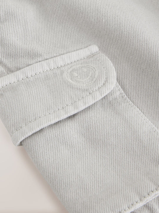 Grey 100% Cotton Cargo Trouser Jeans (3mths-7yrs)