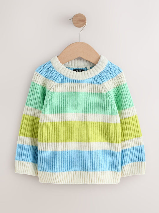 Bright Stripe Chenille Knitted Crew Neck Jumper (3mths-7yrs)