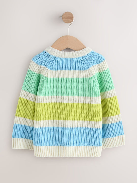 Bright Stripe Chenille Knitted Crew Neck Jumper (3mths-7yrs)