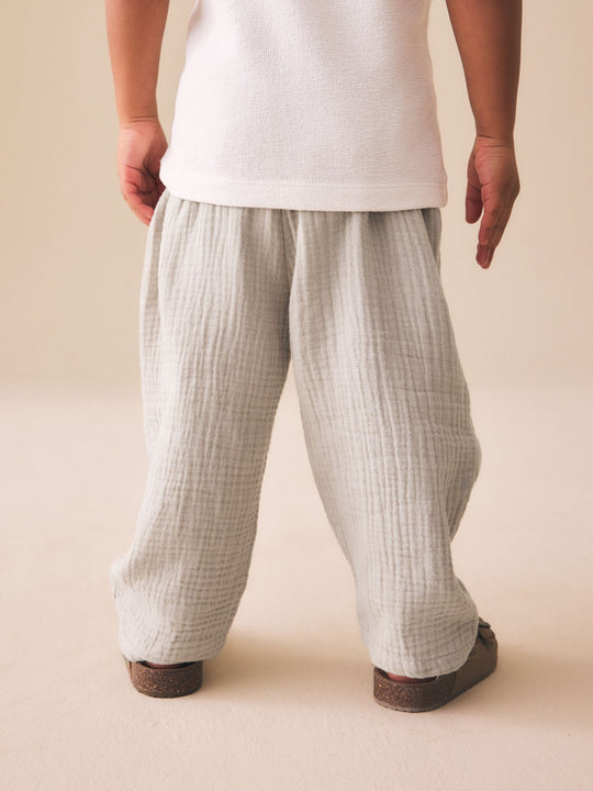 Neutral Soft Textured Pull On Trousers (3mths-7yrs)