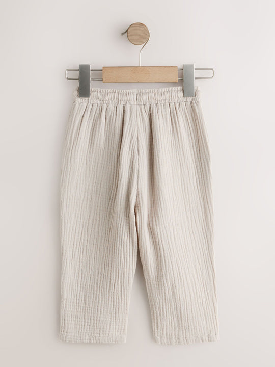 Neutral Soft Textured Pull On Trousers (3mths-7yrs)