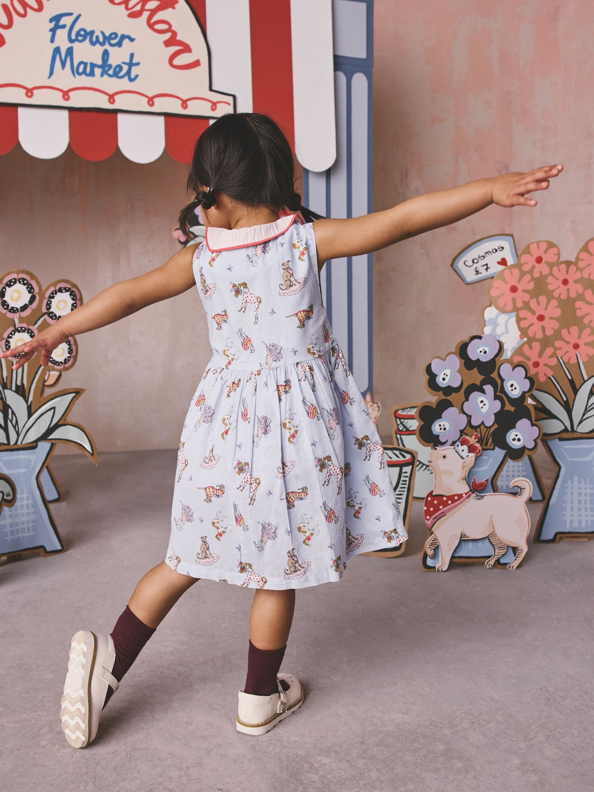 Cath Kidston Blue Fancy Dogs Cath Kidston Cotton Collar Dress (3mths-8yrs)