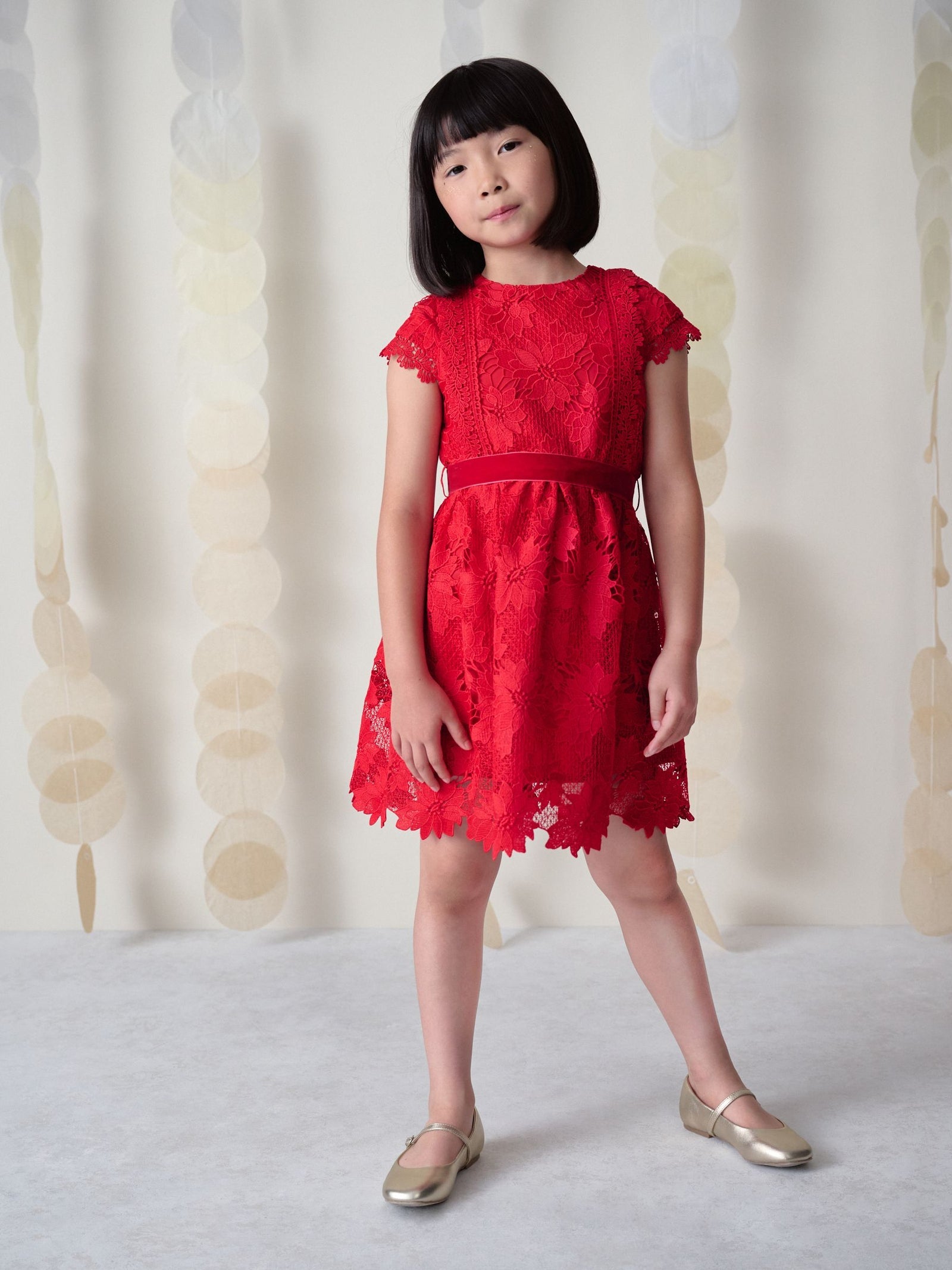 Red Lace Occasion Dress (3-16yrs)