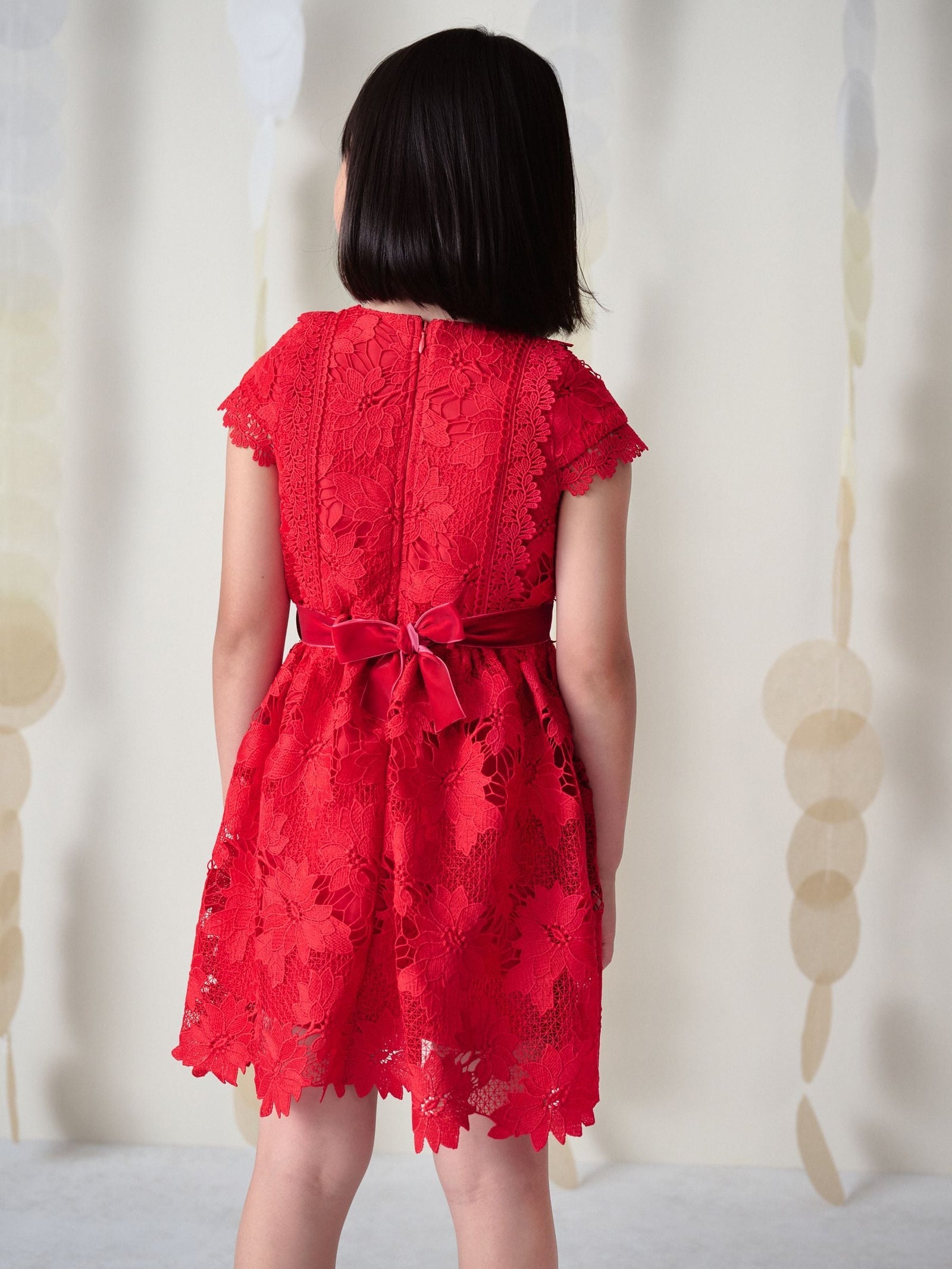 Red Lace Occasion Dress (3-16yrs)