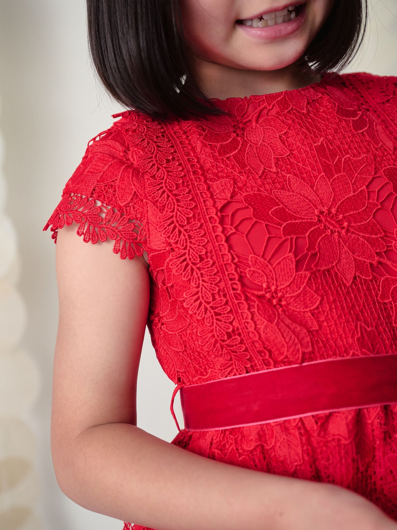 Red Lace Occasion Dress (3-16yrs)