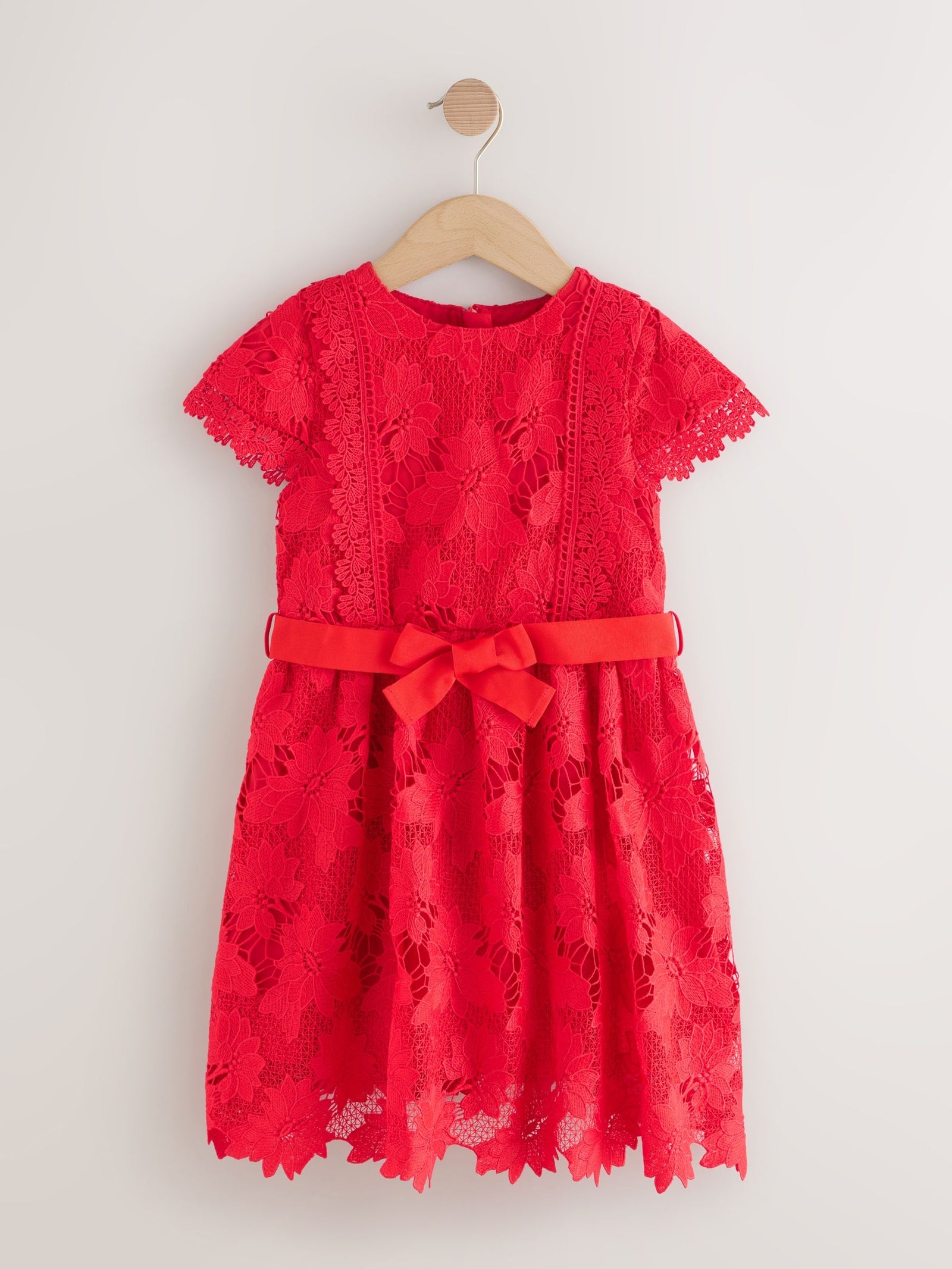 Red Lace Occasion Dress (3-16yrs)